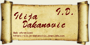 Ilija Dakanović vizit kartica